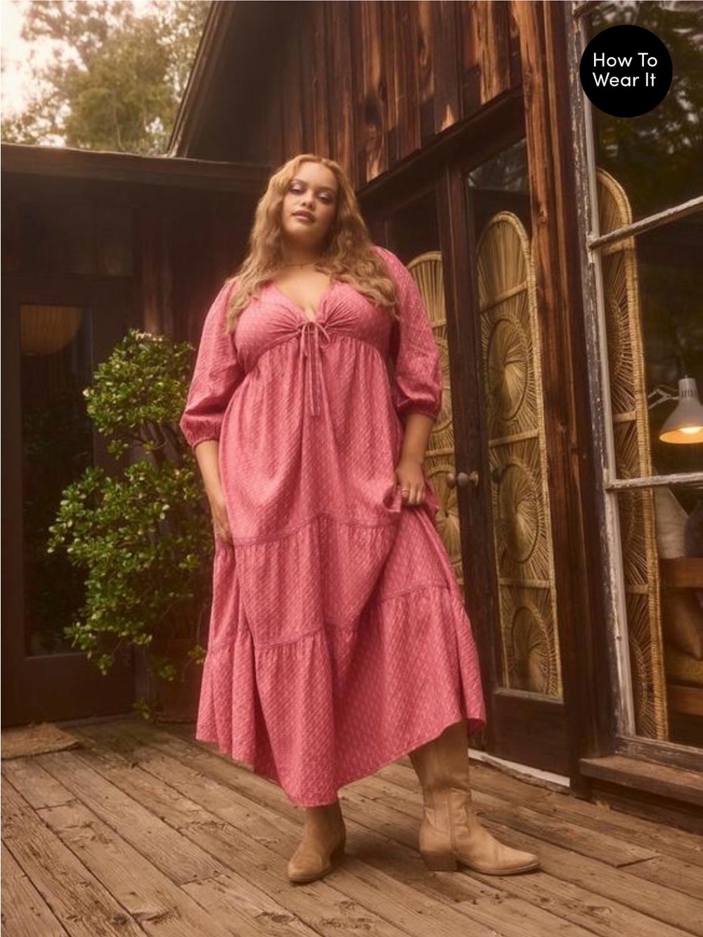 torrid Rose Pink Tie-Front Tiered Maxi Dress